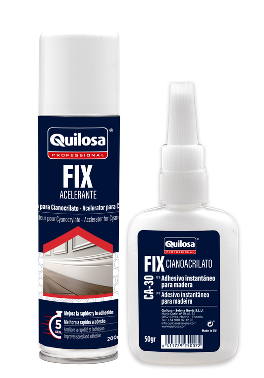Kit "fix" acelerante + cianocrilato Quilosa